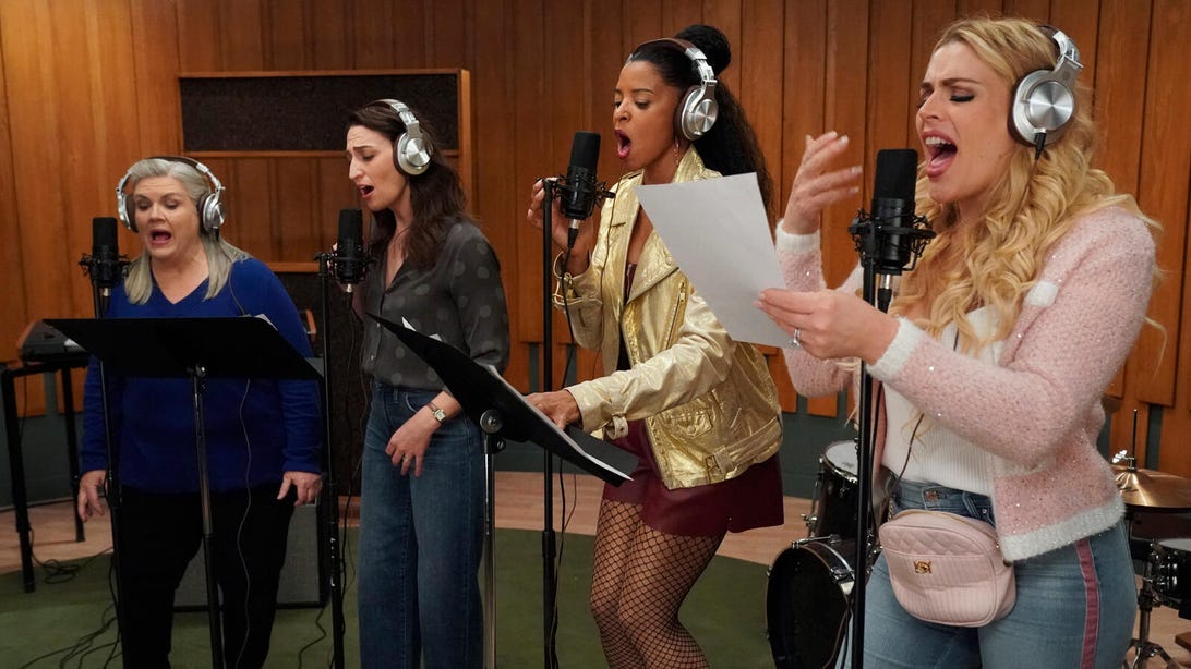 Paula Pell, Sara Bareilles, Renée Elise Goldsberry, and Busy Philipps, Girls5eva