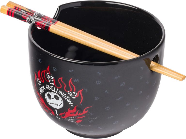 The Nightmare Before Christmas Jack Skellington Ceramic Ramen Noodle Rice Bowl