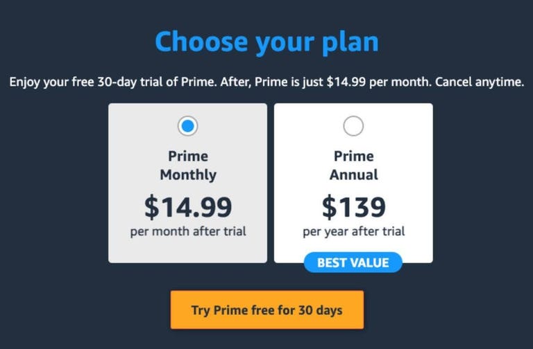 Prime Video plans