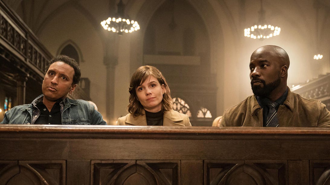 Aasif Mandvi, Katja Herbers, and Mike Colter, Evil